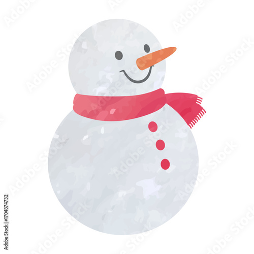 Hand-drawn vector illustration of a snowman isolated on background.