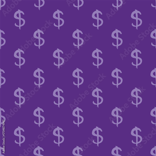 Seamless pattern with dollar currency symbol for decorative print, wrapping paper, greeting cards, wallpaper and fabric