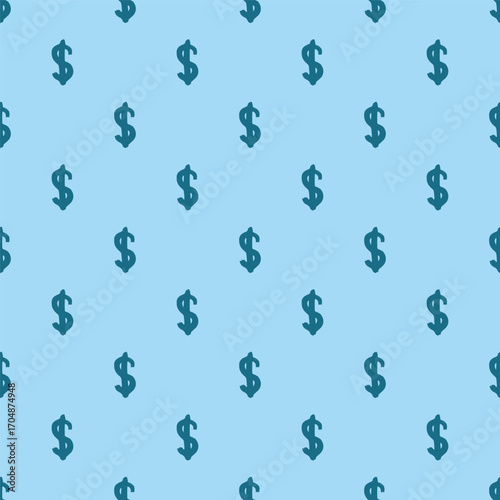 Seamless pattern with dollar currency symbol for decorative print, wrapping paper, greeting cards, wallpaper and fabric