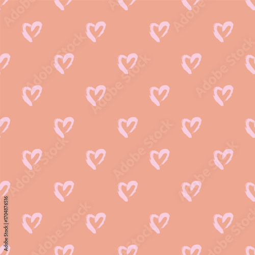 Seamless pattern with hand drawn heart doodle for decorative print, wrapping paper, greeting cards and fabric