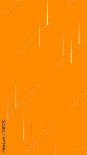 Abstract Colorful Vertical Lines on Vibrant Orange Background