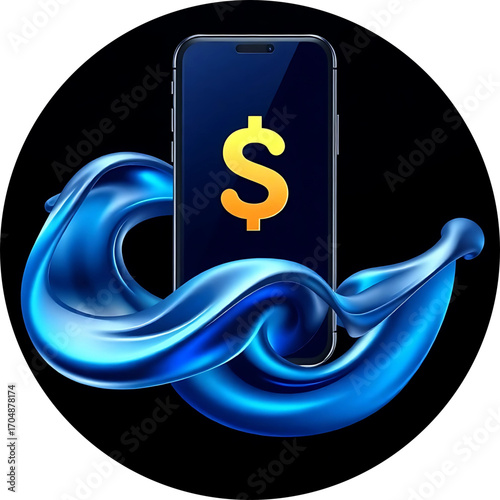 Smartphone Payment Icon Liquid