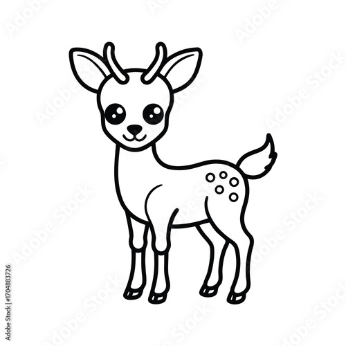 cute deer icon funny  baby deer animal series stock 