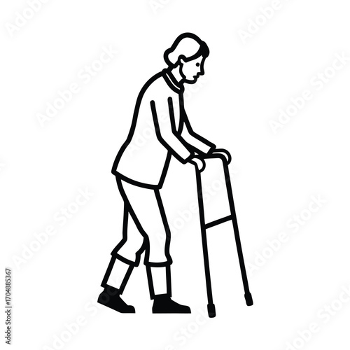 elderly person silhouette aging mobility stages
