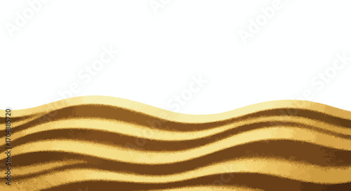 Golden Sand Waves on White Background Texture Nature Summer Beach