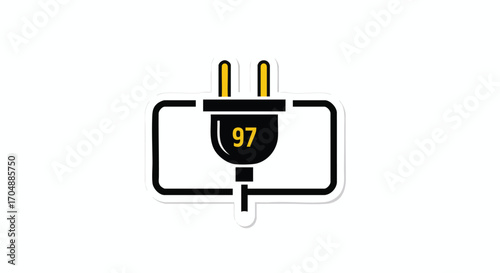 Electric Plug Icon Minimalist 97 Energy Efficiency Graphic