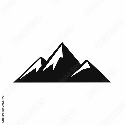 Vector illustration of mountain peaks symbol with sharp edges
