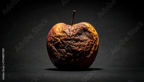 Decaying apple close-up