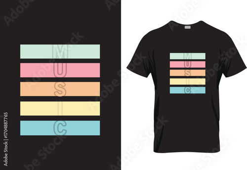 music stroke text t-shirt design 