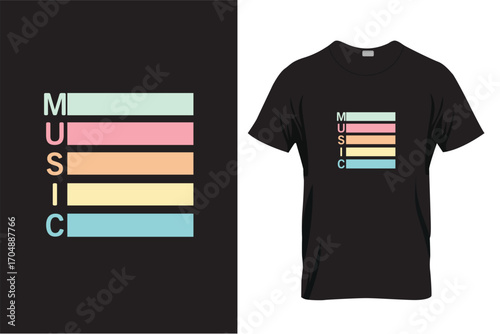 music text tshirt design 