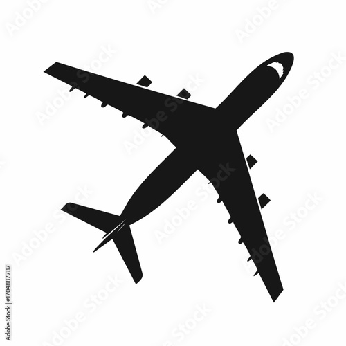 Vector illustration of airplane tilting in motion
