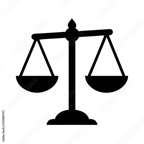 Balance Scale of Justice Vector Illustration Symbol of Law and Equality
