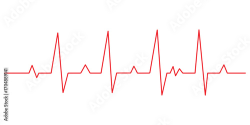Continuous one line representing a heartbeat outline vector art illustration, Heart beat one line. Continuous lines heart beats drawing. Wave pulse. Hand drawn symbol vector illustration.