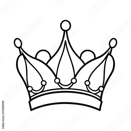 ornate crown line art on white background