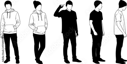 Silhouettes of Teenage Boys
