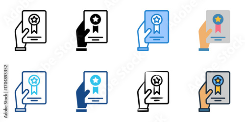 Report card icon set multiple style collection 
