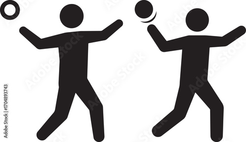 Two people juggling balls silhouette