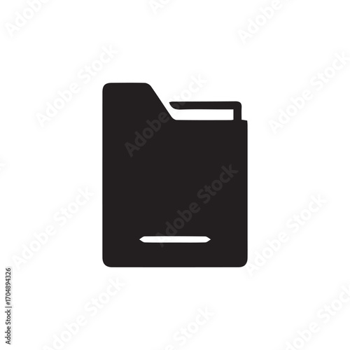 This vector folder icon illustrates a clean silhouette with a paper detail inside, representing digital storage and organization. Perfect for user interfaces, websites, presentations, or any graphic d