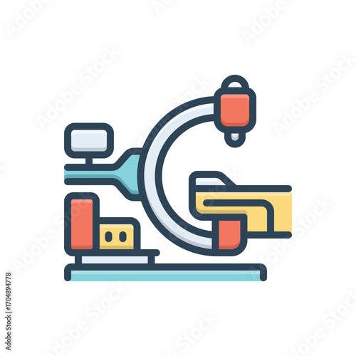 Color illustration icon for fluorography