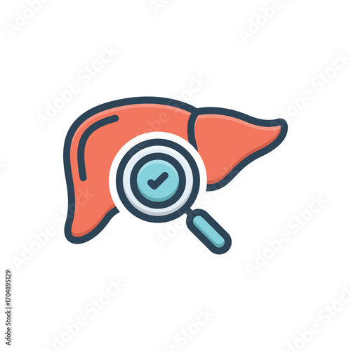 Color illustration icon for liver check