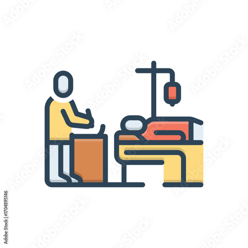 Color illustration icon for inspection