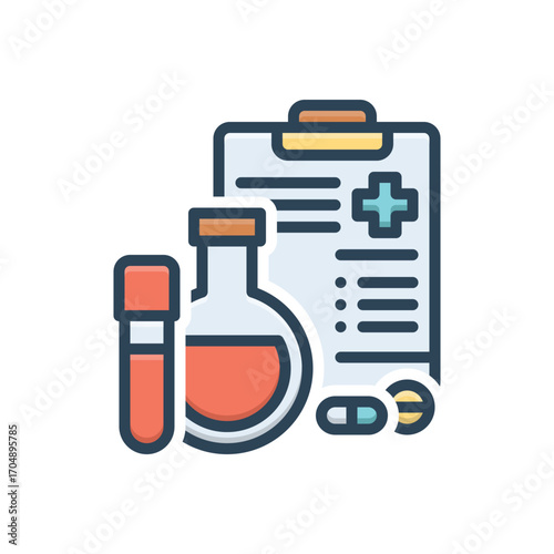 Color illustration icon for trial