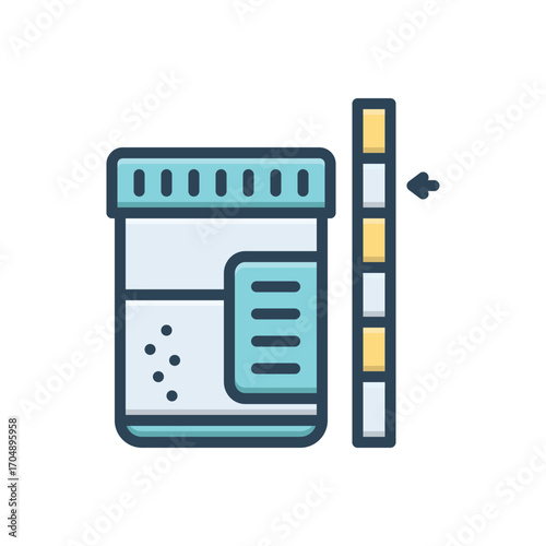 Color illustration icon for urinalysis