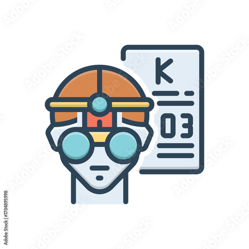 Color illustration icon for vision check