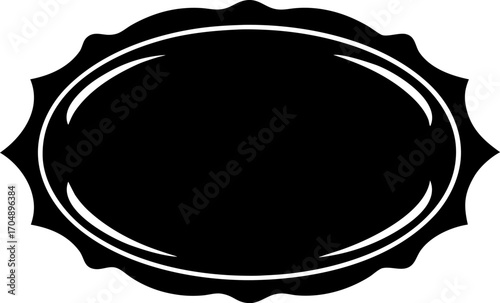 Silhouette Vector Illustration of a Plate Edge Black