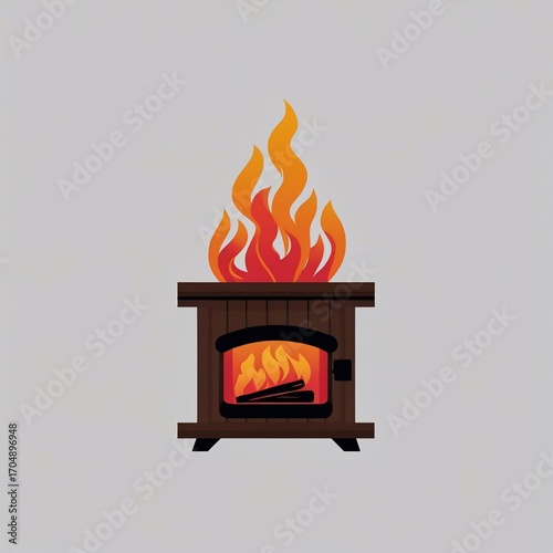 Cozy Fireplace Burning Brightly Inviting Warmth and Comfort to All