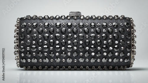 Wallpaper Mural A dark gray clutch, studded with numerous black and gray crystals Torontodigital.ca