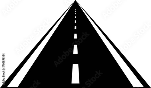 Silhouette Vector Illustration of Asphalt Road Surface