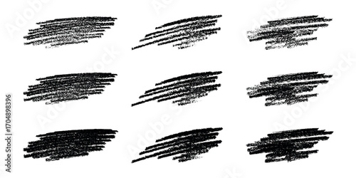 Set of brush paint stroke texture swatch Hand painted background Ink scribble dab clipart Paint smudge for tags and stamps design