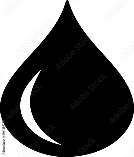 Silhouette Vector Illustration with Soft Drop Like Shape