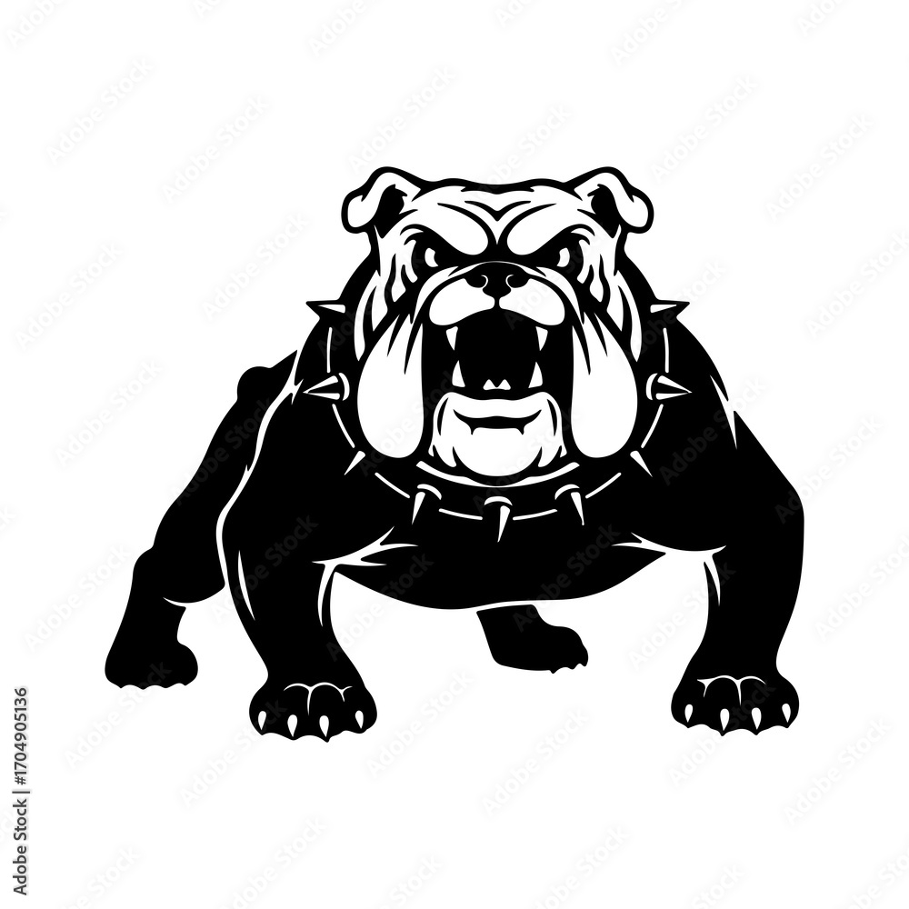 Fototapeta premium Aggressive bulldog head with transparent background