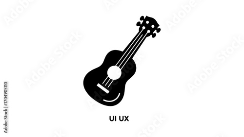 Acoustic guitar icon with transparent background