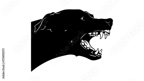Aggressive dog head with transparent background