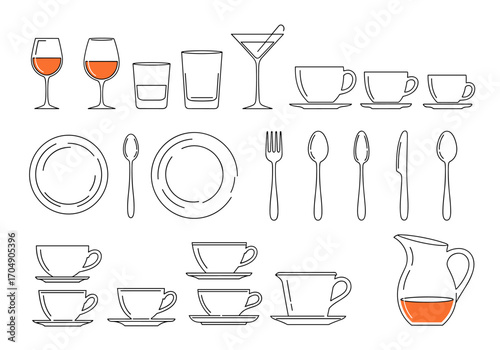 Collection of Tableware and Drinkware Items.