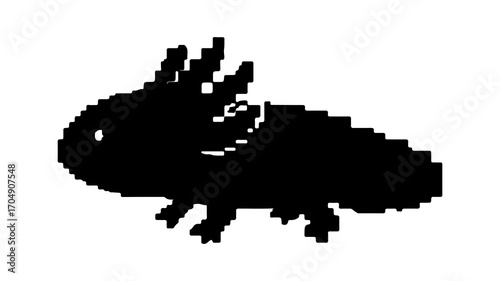 Axolotl silhouette with transparent background