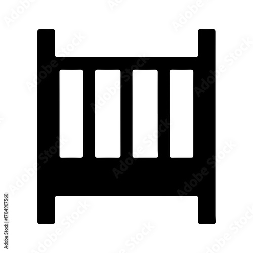 Baby cot with transparent background