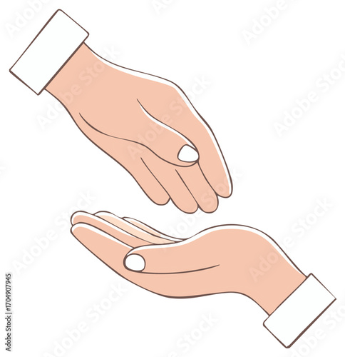 Illustration of Receiving or Giving Hands Gesture for Giving Receiving or Support