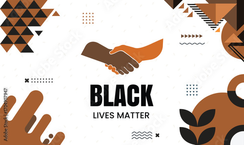 Black Lives Matter Protest Banner Anti-Racism Campaign, Symbolizing Equality, Justice, and Solidarity Against Racial Discrimination and Police Brutality