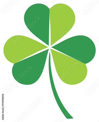 Three leaf clover simple illustration St Patricks Day design luck symbol graphic