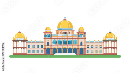 Explore the majestic mysore palace india vector illustration of historical landmark and architecture