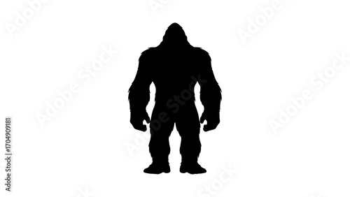 Bigfoot silhouette with transparent background