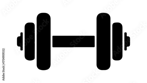 Black barbell with transparent background