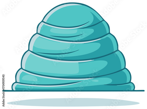 Teal cartoon beehive or wasp nest illustration with a modern rounded shape