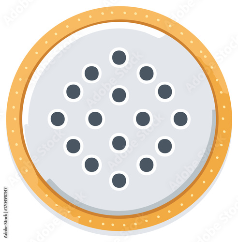 Isolated Dragon Fruit Slice Graphic Illustration, Simple Cut Tropical Fruit Icon