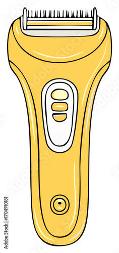 Yellow electric shaver illustration