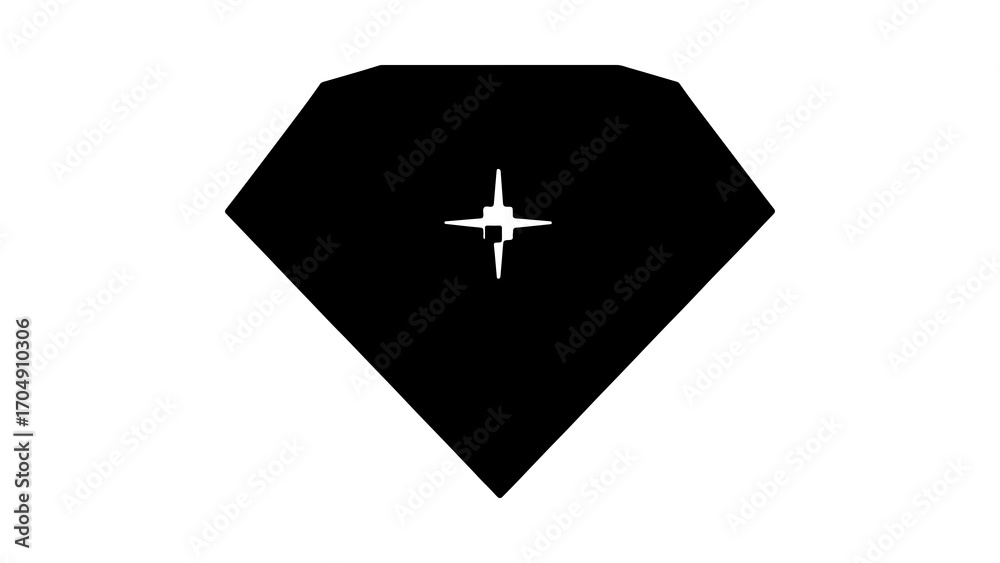 Fototapeta premium Black diamond gem with transparent background